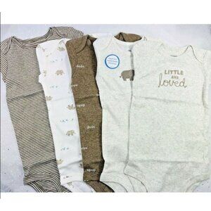 CARTER'S BABY BOY BODYSUITS  12 MONTHS 5 Pack  (Elephant)
